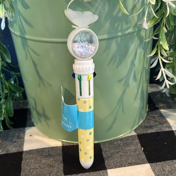 6-Color Multi Ink Pen with Decorative Shaker Top - Pastel Assorted - Picture 3 of 5